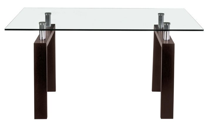 Arcos Table with Clear Tempered Glass Top