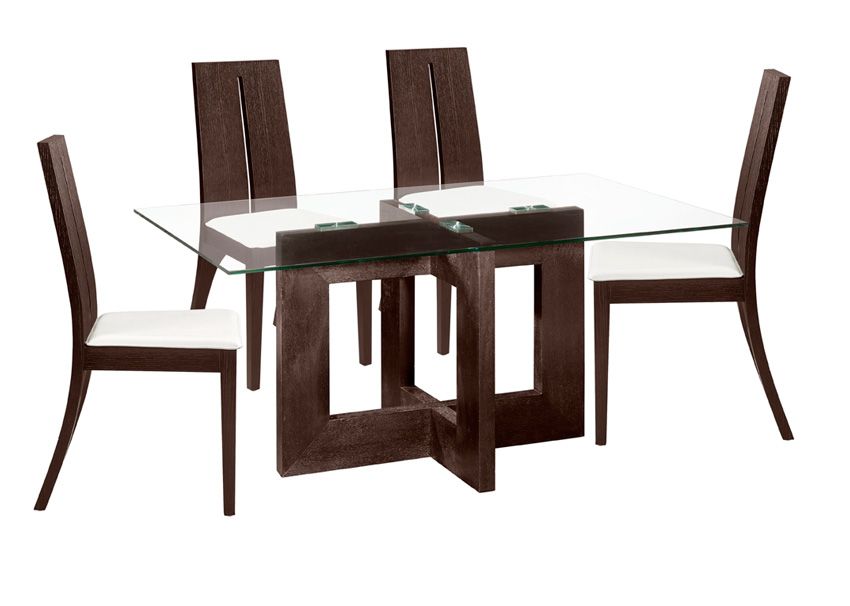 Madera Finn Table with Chocolate Veneer Legs - Click Image to Close