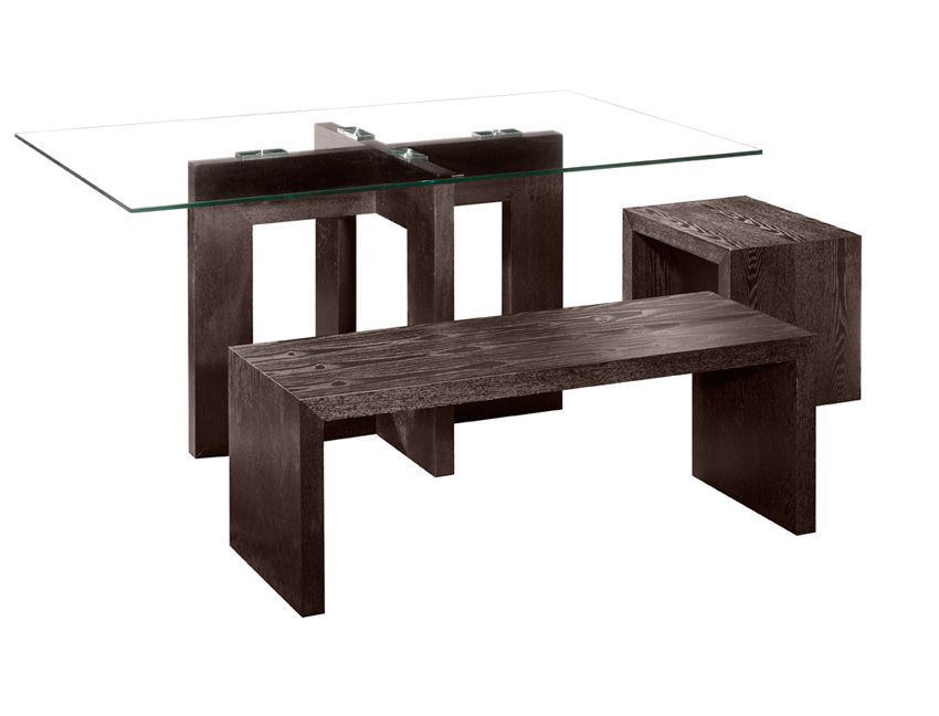 Madera Finn Table with Chocolate Veneer Legs - Click Image to Close