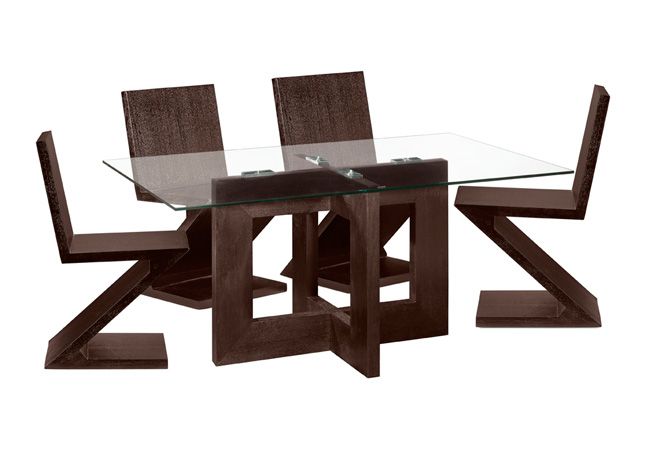 Madera Finn Table with Chocolate Veneer Legs - Click Image to Close
