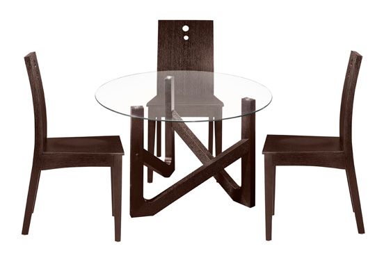 Madera Shark Dining Table with Wood Veneer Legs - Click Image to Close