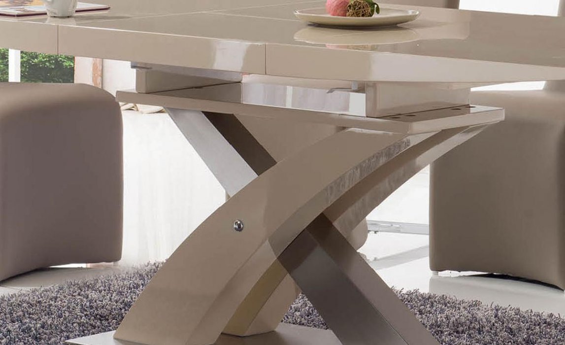 Rectangular Extendable Dining Table in Beige Lacquers Albuquerque New