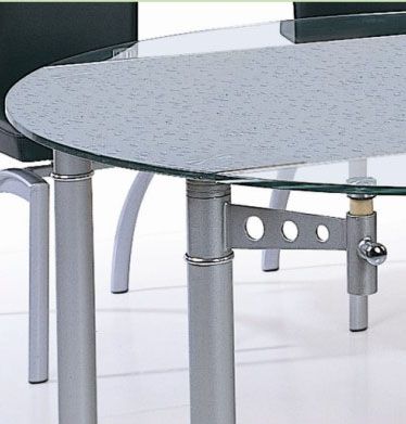 12 mm Tempered Round Glass Expandable Table - Click Image to Close