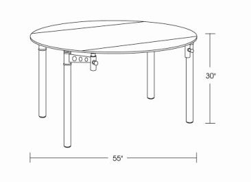 12 mm Tempered Round Glass Expandable Table - Click Image to Close