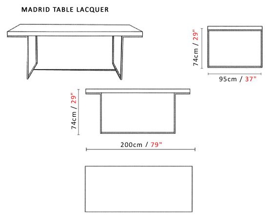 Contemporary Madrid Lacquered Dining Table - Click Image to Close