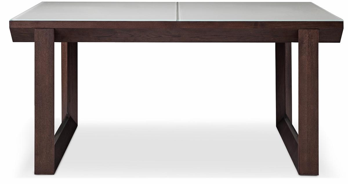 Wood Grain Dining Table with Frosted Top - Click Image to Close