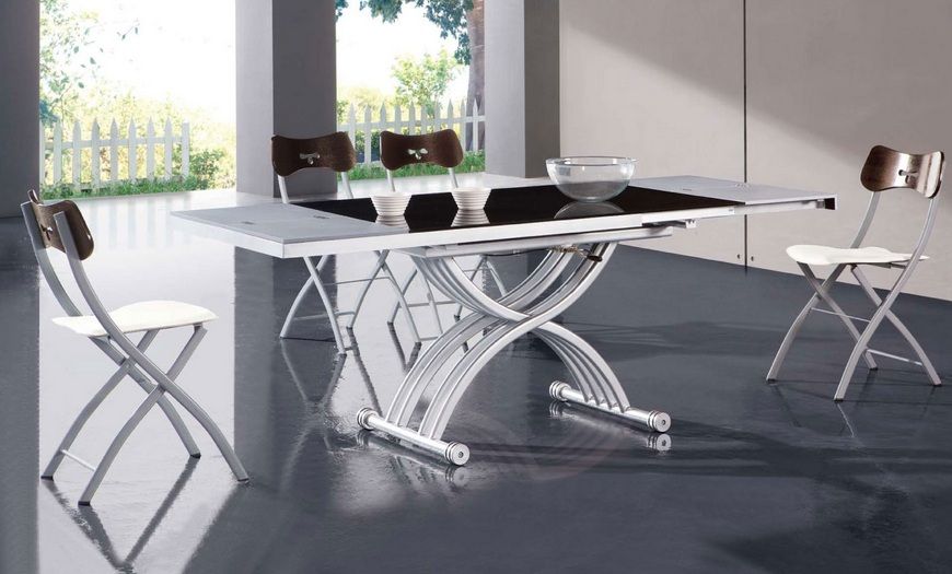 Contemporary Foldable Dining Room Table - Click Image to Close