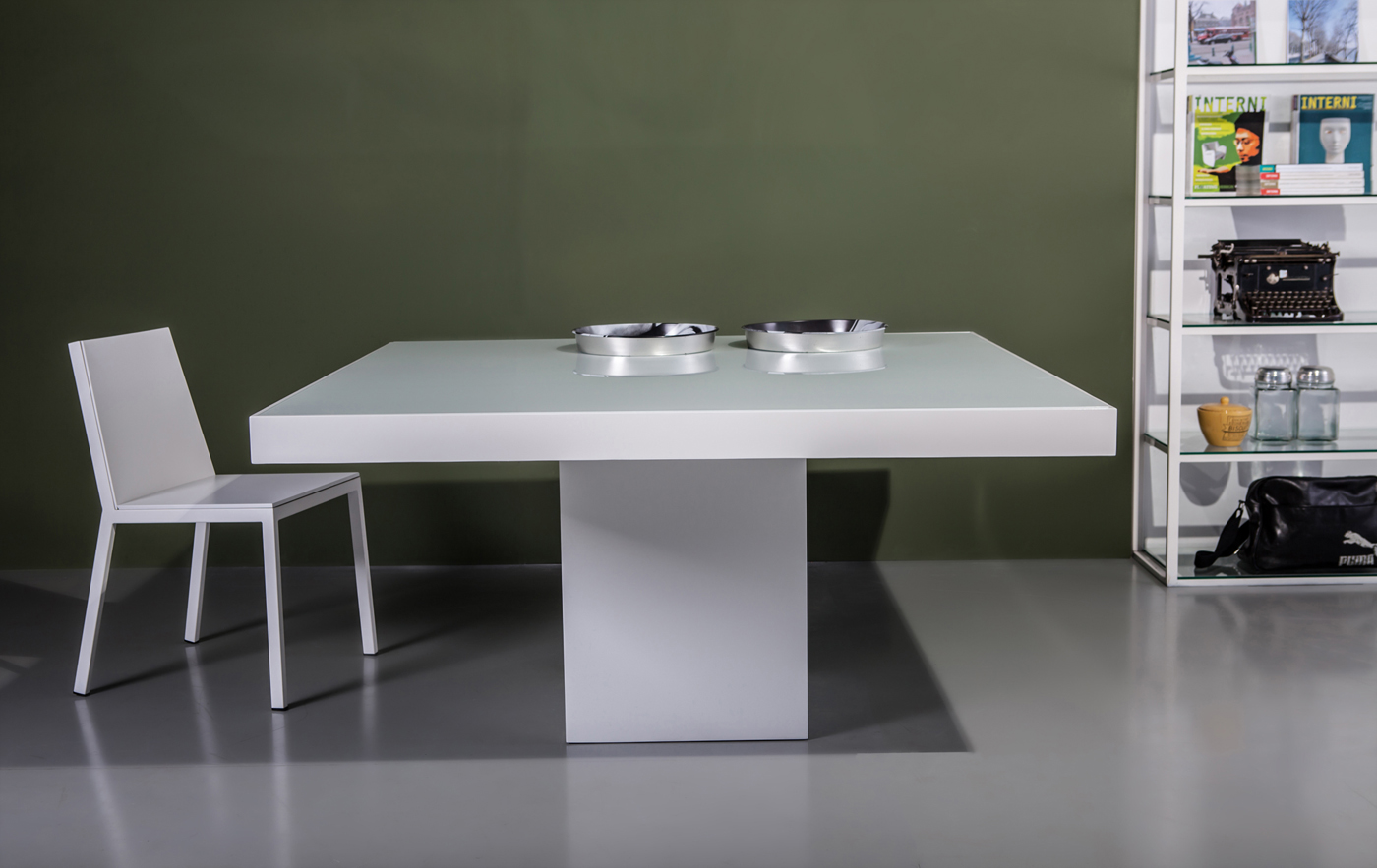 Square Contemporary High Gloss Dining Table