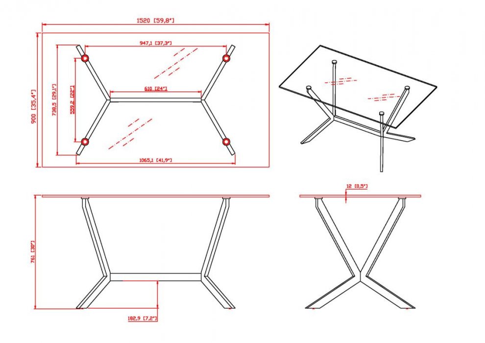 Rectangular Glass Dining Table With Brushed Nickel Frame - Click Image to Close