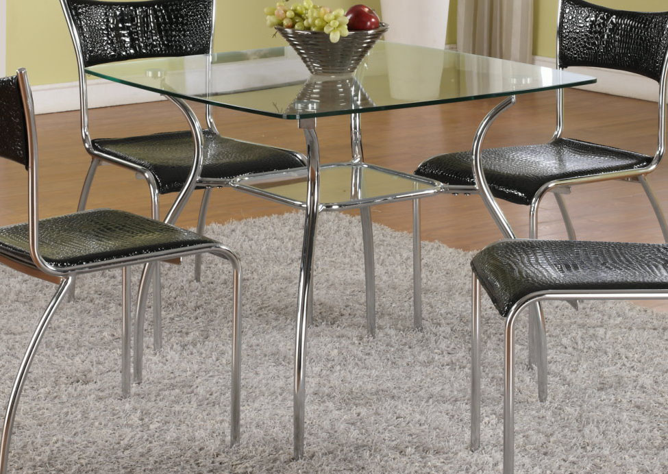 Square Glass Dining Table with Shelf Colorado Springs Colorado CHDAI