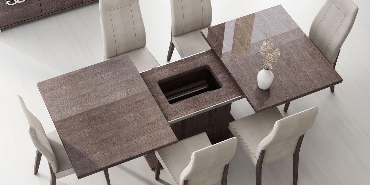 Italy Made Prestige Extendable Walnut Dining Table - Click Image to Close