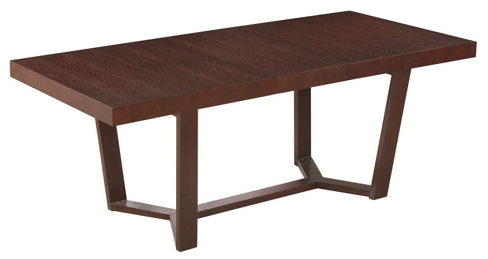 Flero Stunning Contemporary Design Brown Table with Extension Leaf - Click Image to Close