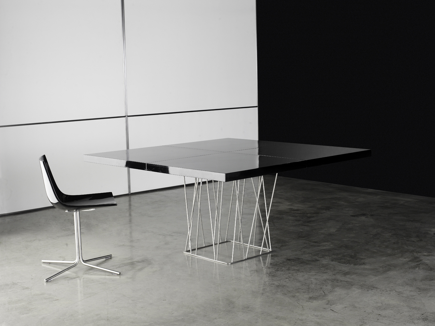 Square High Gloss Lacquer Dining Table On Stainless Steel Base Modern Dining Tables Dinette Furniture Square High Gloss Lacquer