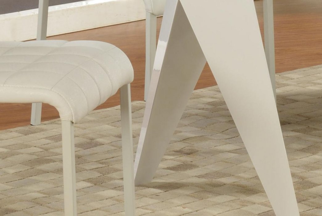 Split Leg Base Rectangular Glass Top Dining Table - Click Image to Close