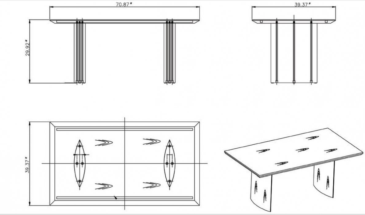 Dining Table in Matte Light Oak Finish - Click Image to Close