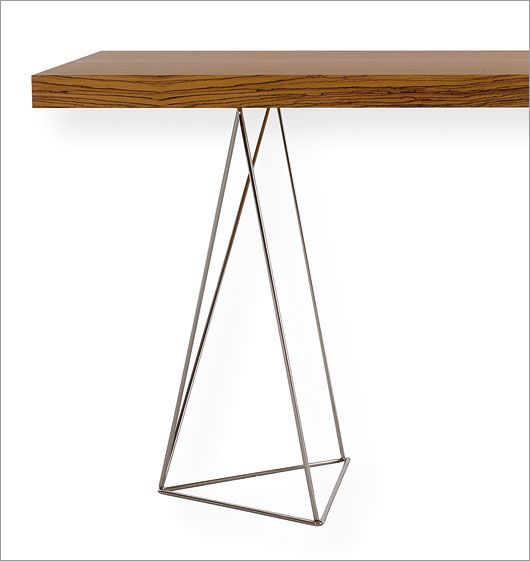 Tropic Dining Table with Chrome Trestles - Click Image to Close