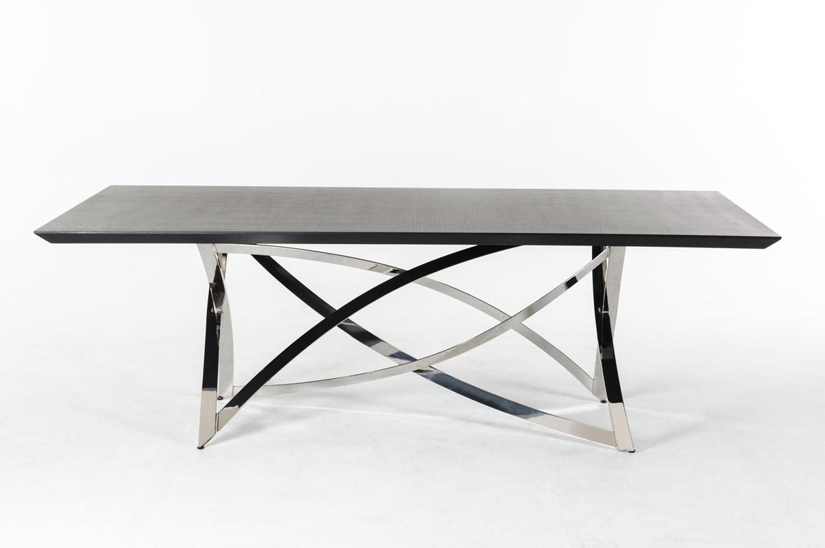 Ultra Contemporary Wenge Dining Table With Unique Steel Base Detroit