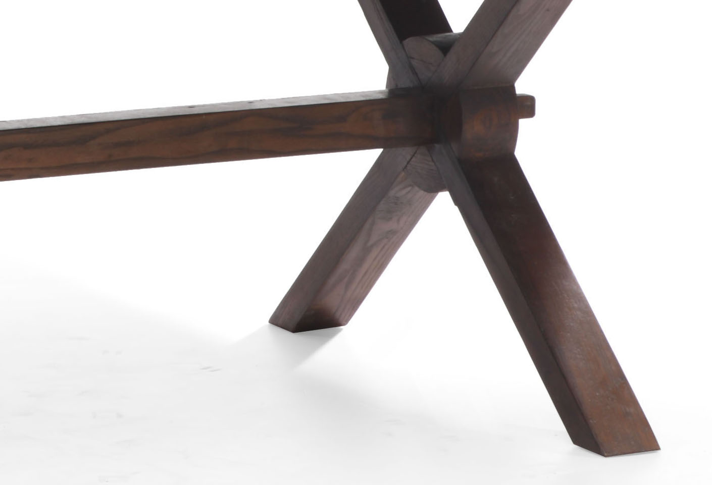 17TH Century Style Wooden Extendable Dining Table with X Legs - Click Image to Close