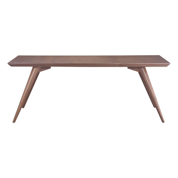 Contemporary Modern Sturdy Walnut Dining Room Table - Click Image to Close