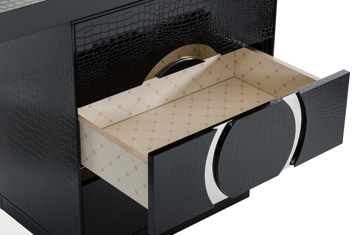 Contemporary Black Crocodile Vanity Table with Mirror Shop modern