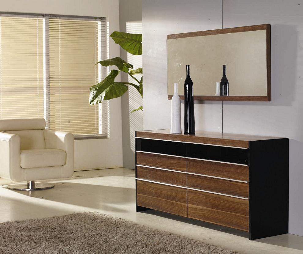 Italian Style Brown and Black Six Drawer Dresser with Clean Look Shop modern Italian and luxury