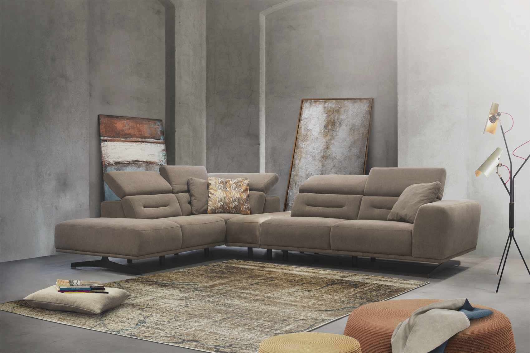 Contemporary Covered in Microfiber Sectional