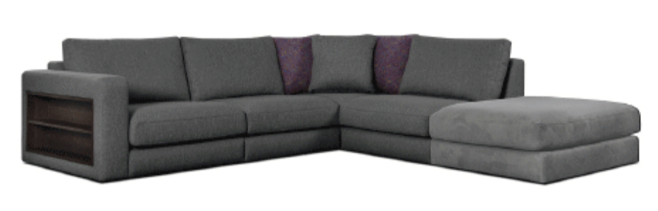 Contemporary Fabric Sectional Sofa - Click Image to Close