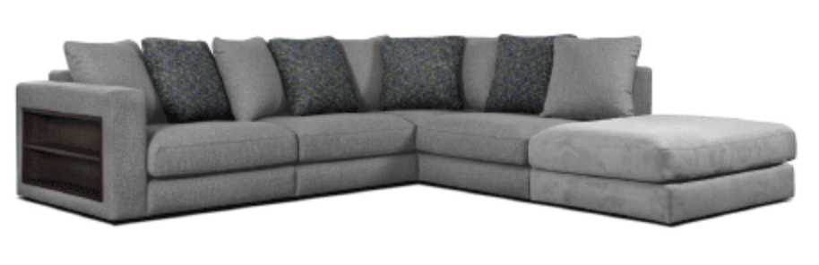 Contemporary Fabric Sectional Sofa - Click Image to Close