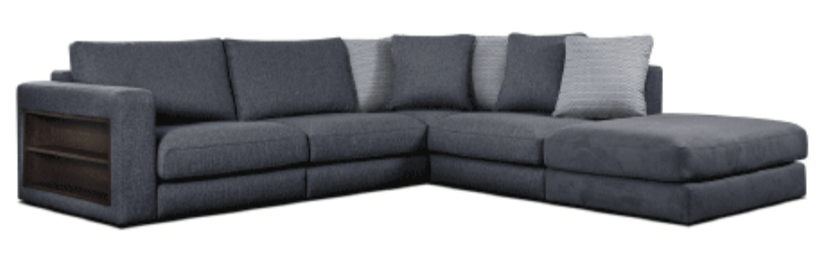 Contemporary Fabric Sectional Sofa - Click Image to Close