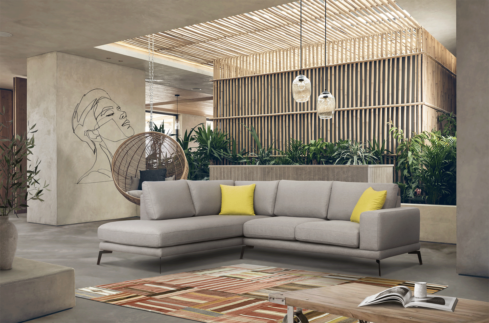 Contemporary Sectional Sofa Set