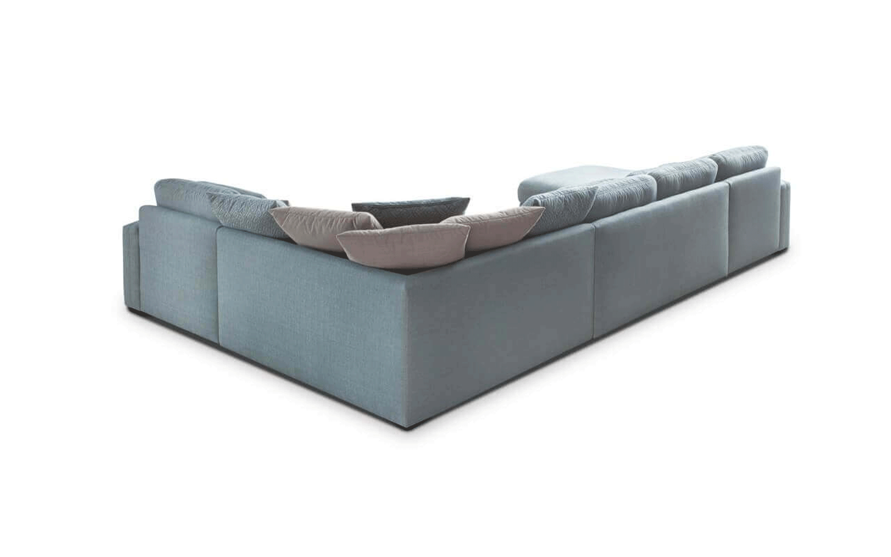 Divan Sectional Sofa w/ Lots of Loose Cushions and Wide Arms - Click Image to Close