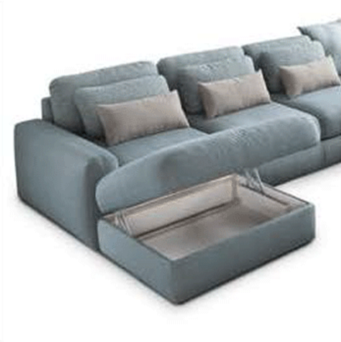 Divan Sectional Sofa w/ Lots of Loose Cushions and Wide Arms - Click Image to Close