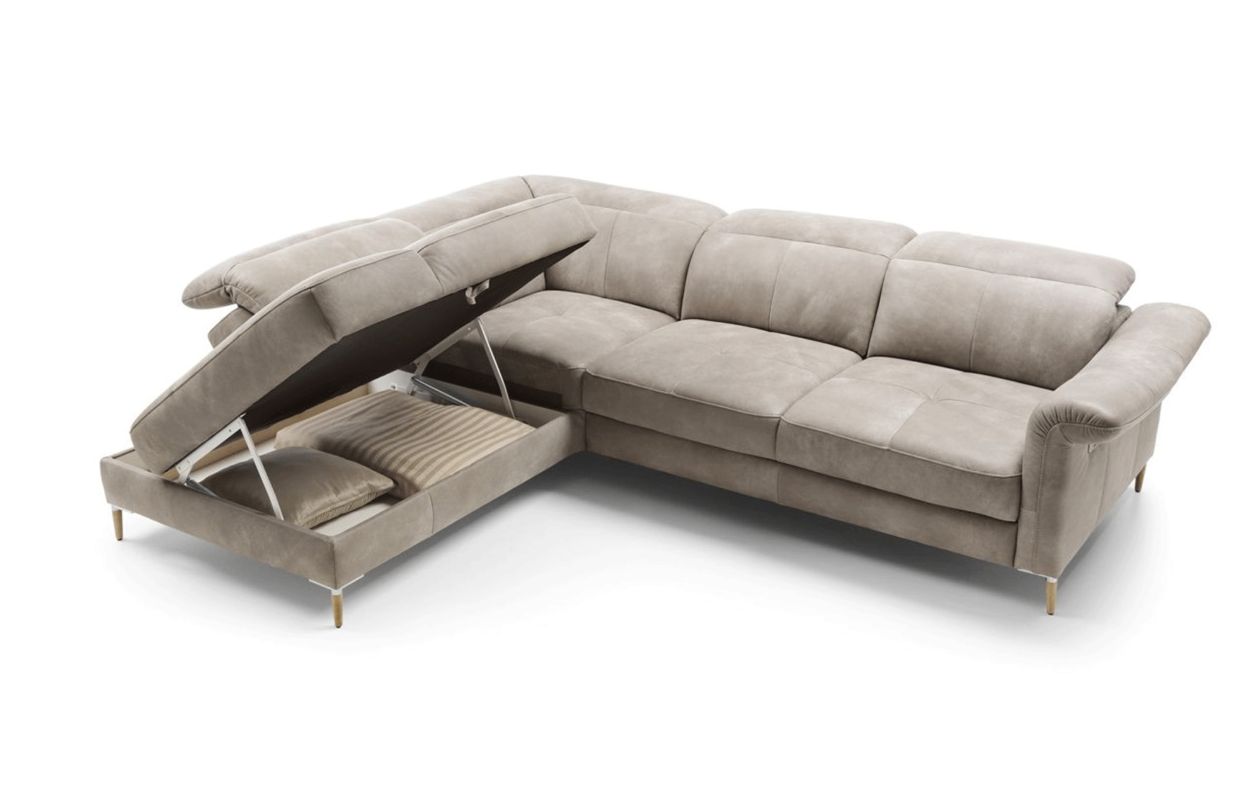 Exotic Slipcovered Sectional Sofa Bed - Click Image to Close