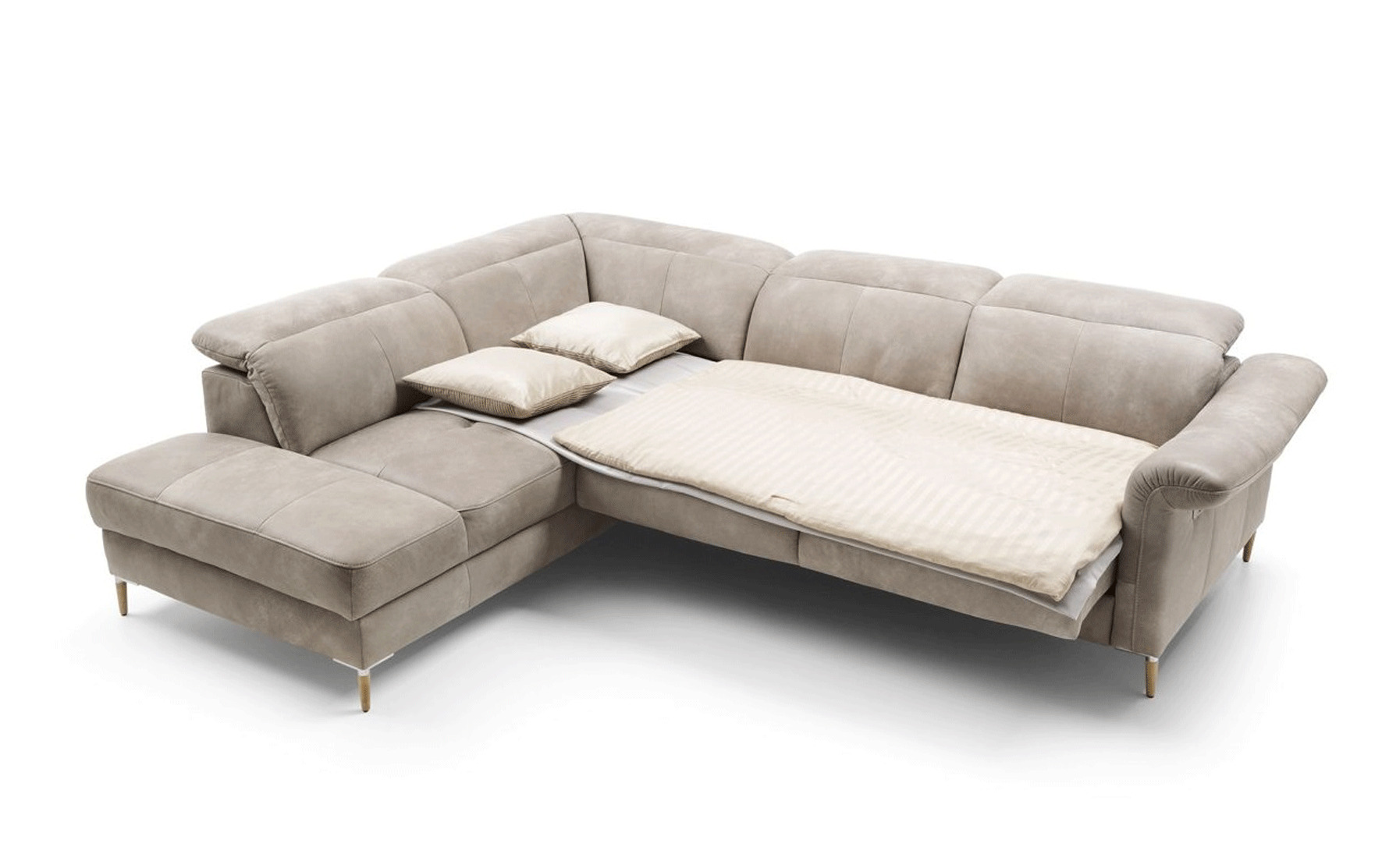 Exotic Slipcovered Sectional Sofa Bed - Click Image to Close