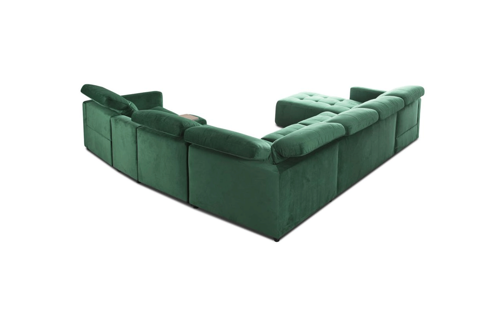 Extravagant Tufted Microfiber Sectional Sofa with Pillows - Click Image to Close