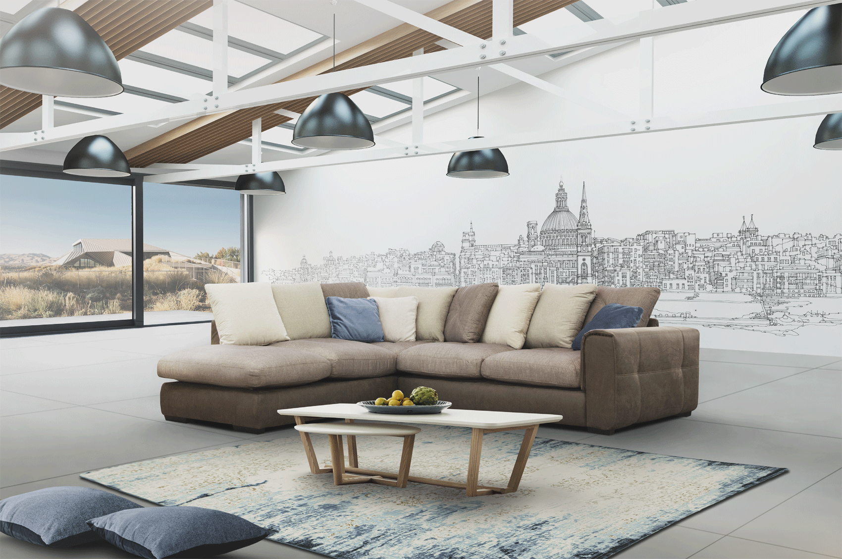 Fabric Sectional Sofa - Click Image to Close