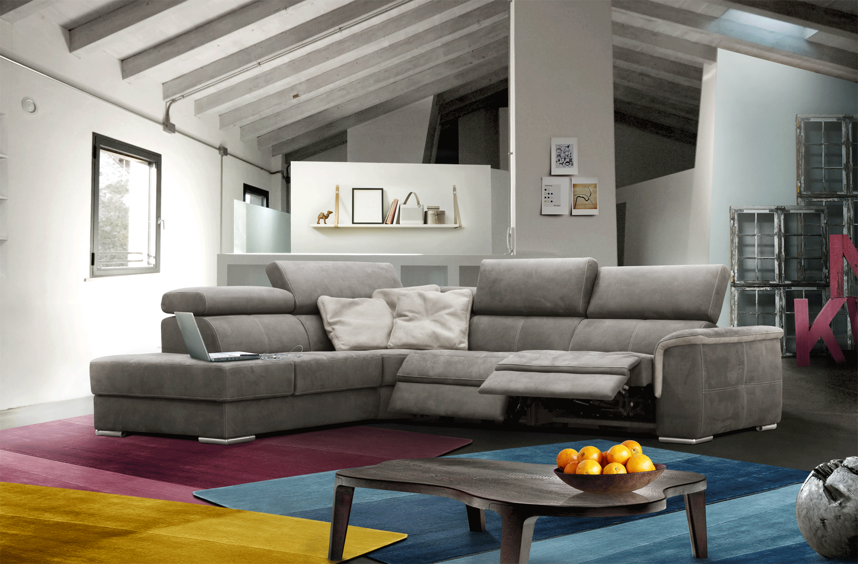 High-class Micro Upholstery Corner L-shape Sofa