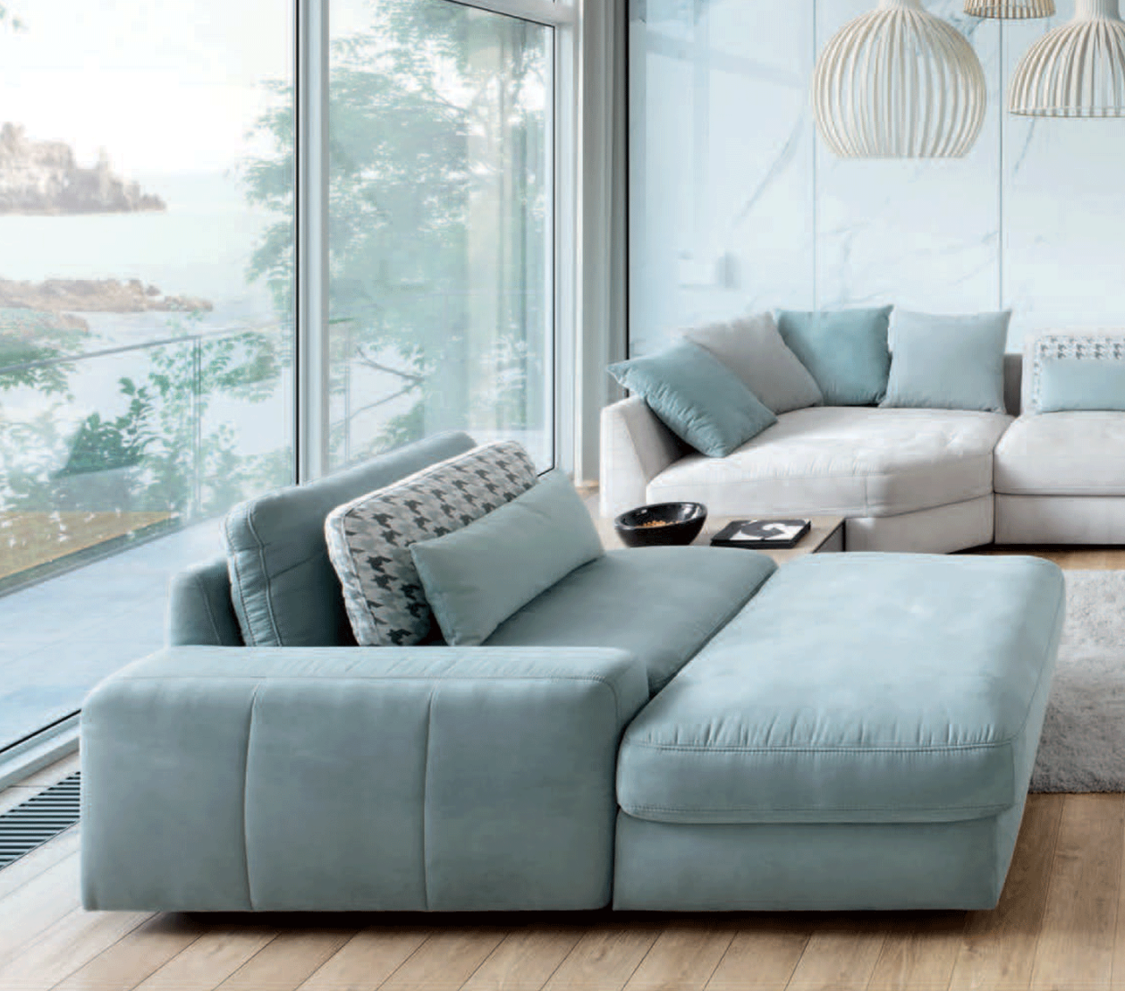 Luxurious Microfiber Corner Sectional Sofa - Click Image to Close