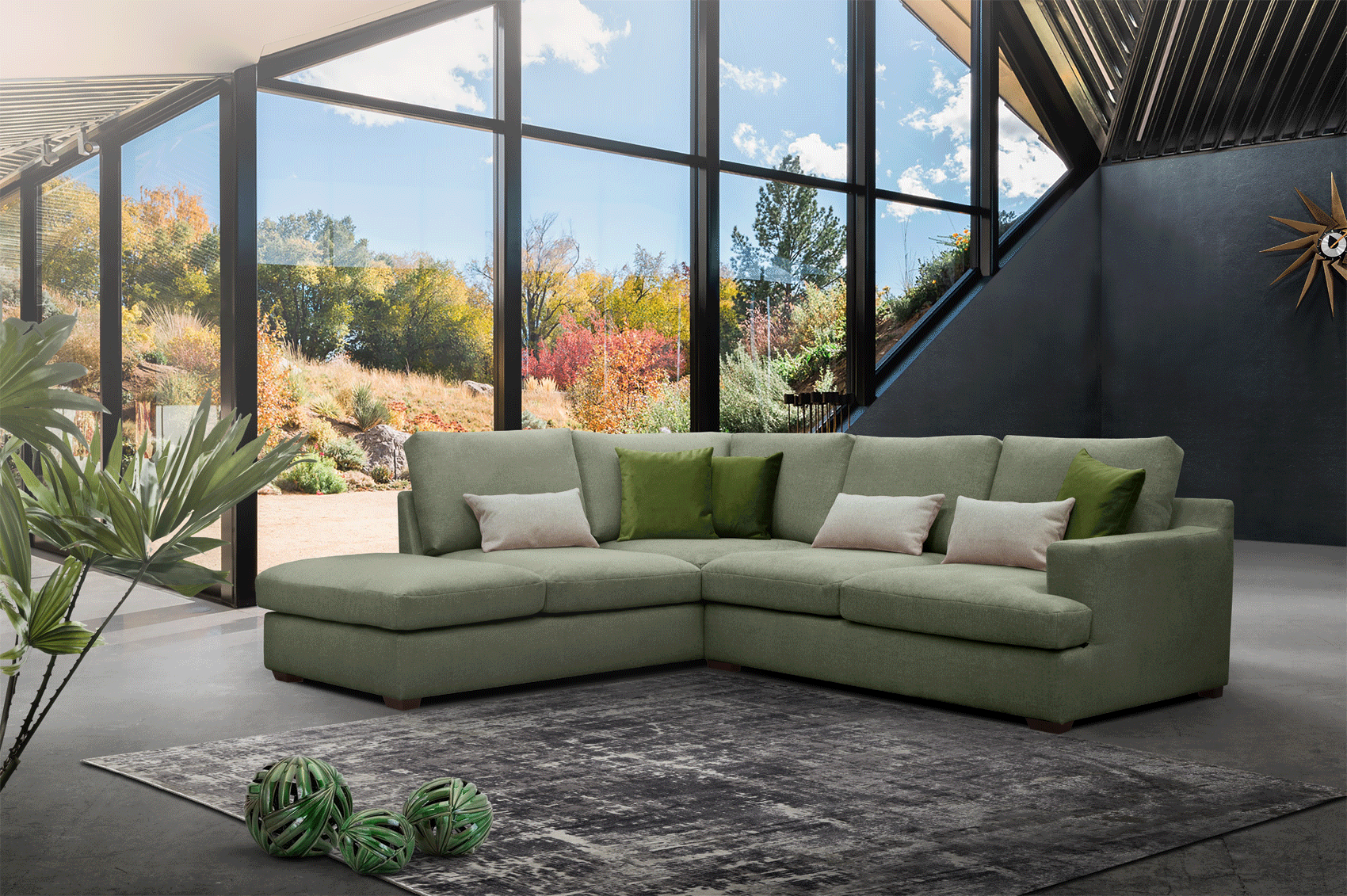 Modern Fabric Sectional Sofa