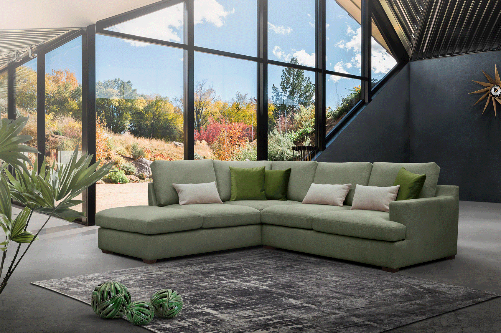 Modern Fabric Sectional Sofa - Click Image to Close