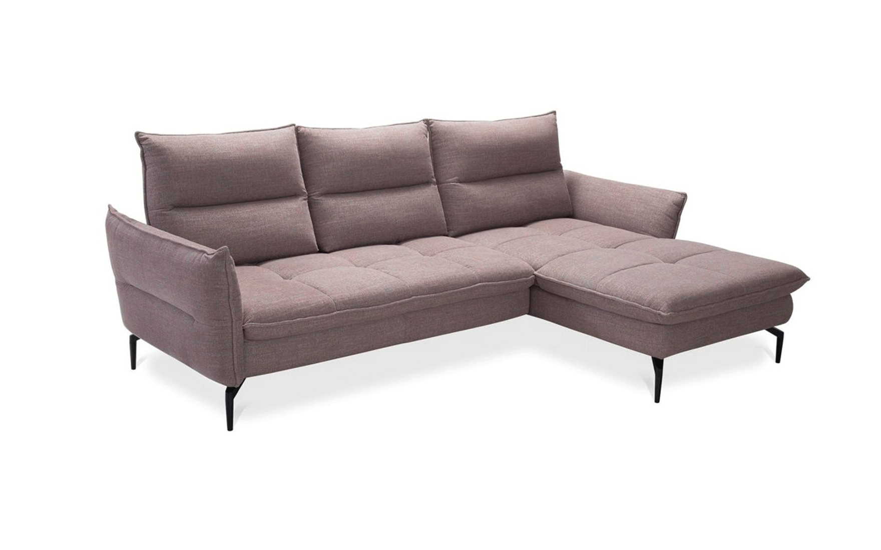 Pleasant Brown Fabric Reversible Sectional with Fold Out Mattress - Click Image to Close