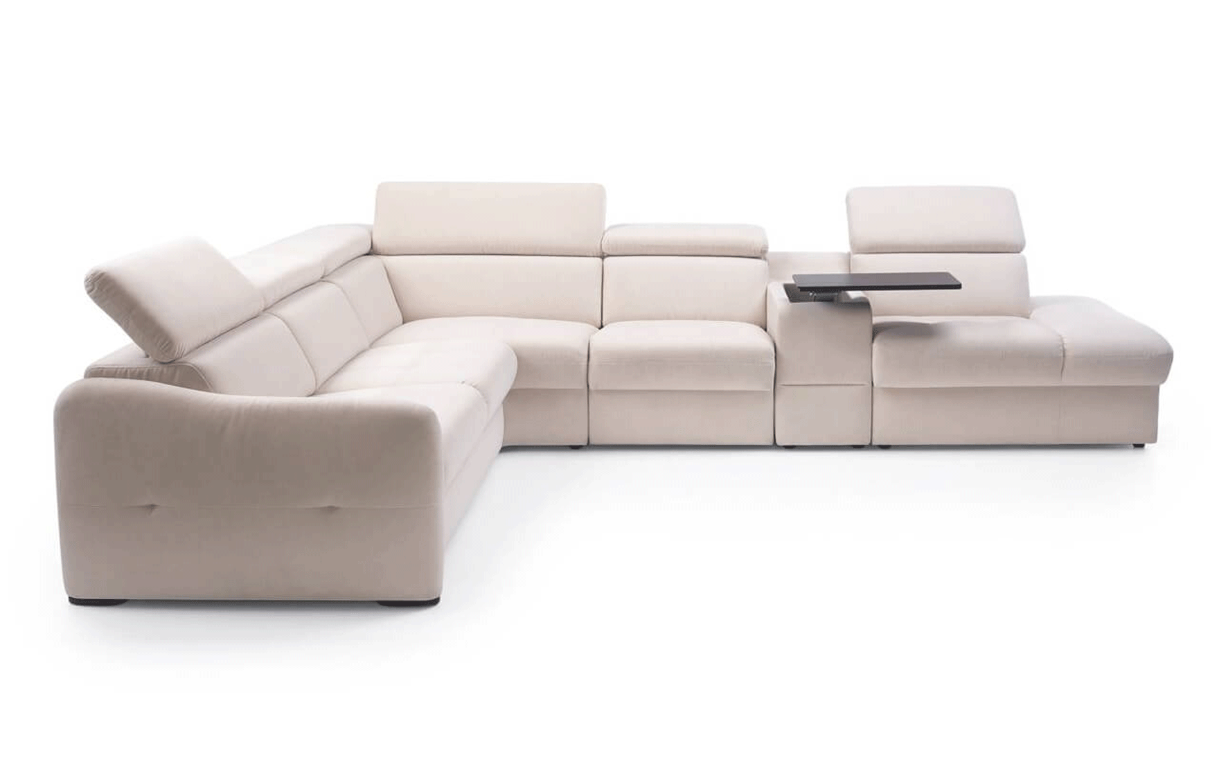 Sophisticated Tufted Curved Sectional Sofa in Micro Fabric - Click Image to Close