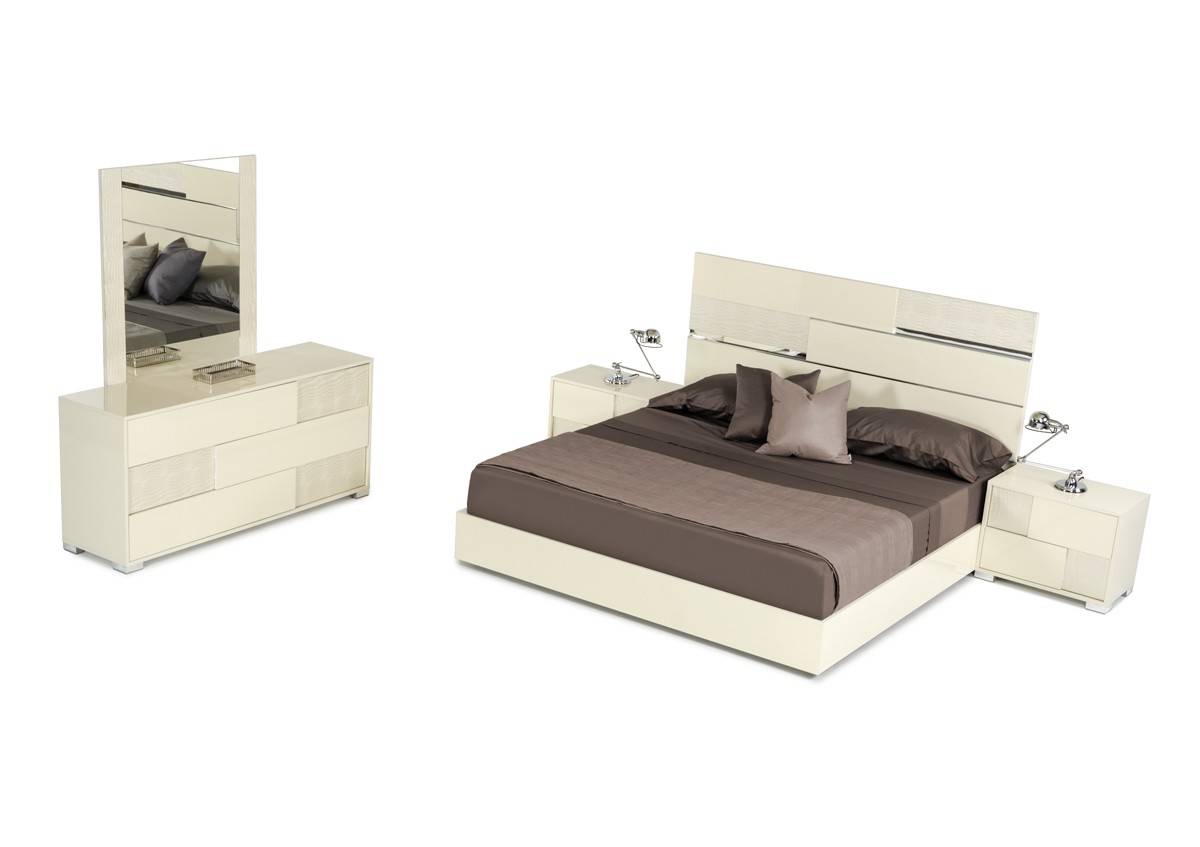 Made in Italy Wood Platform Bedroom Sets feat Light - Click Image to Close
