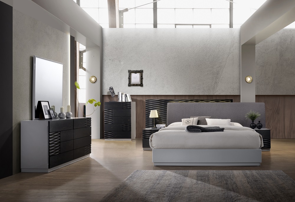 Elegant Quality Platform Bedroom Sets With Fabric Headboard Hialeah Florida J M Furniture Tribeca