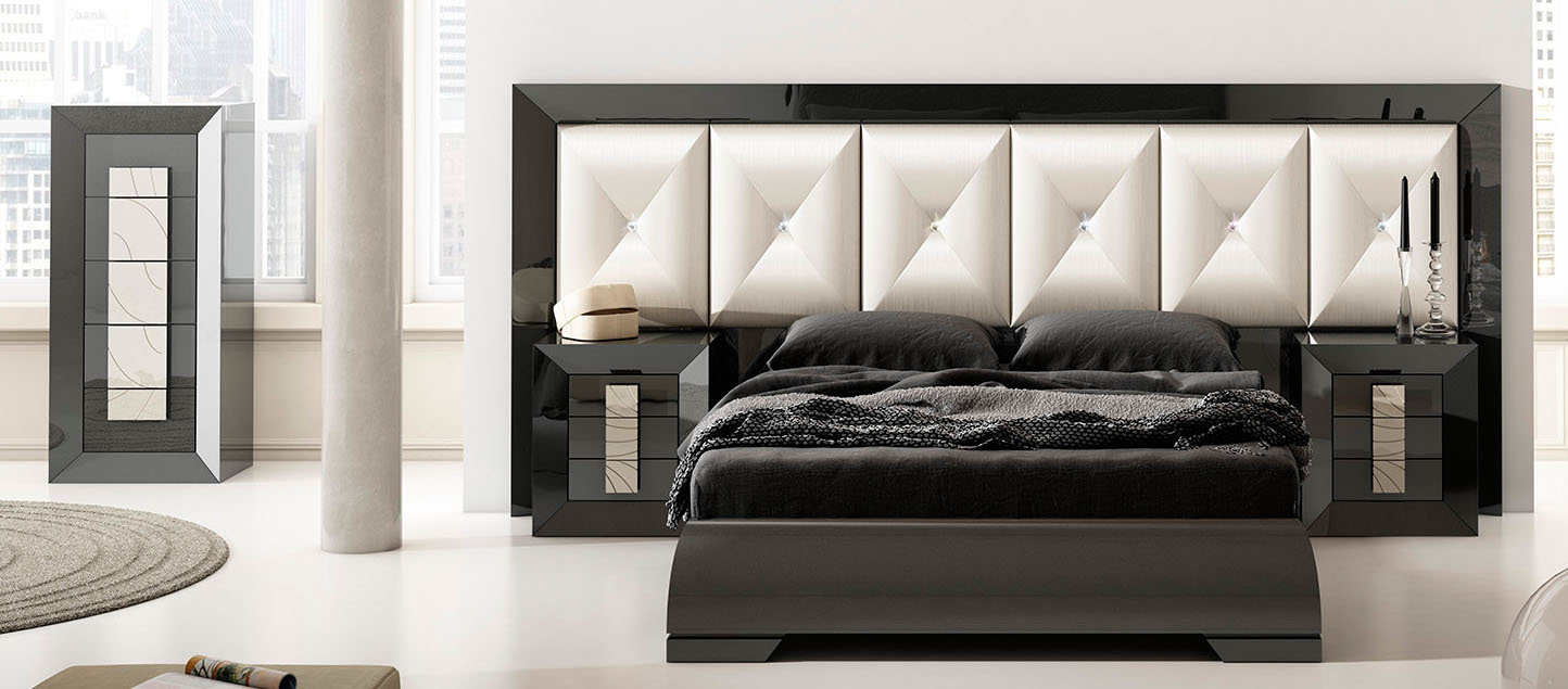 Refined Wood Modern Contemporary Master Beds in Two Tone