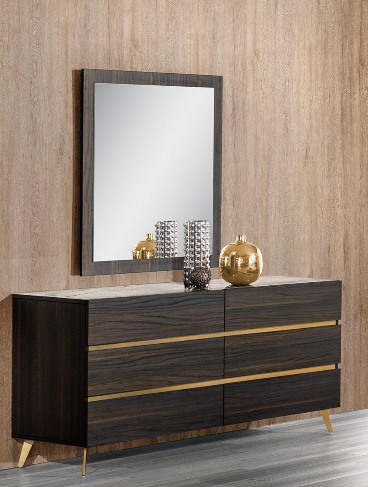 Retorno Contemporary Design Wooden Bedroom Set