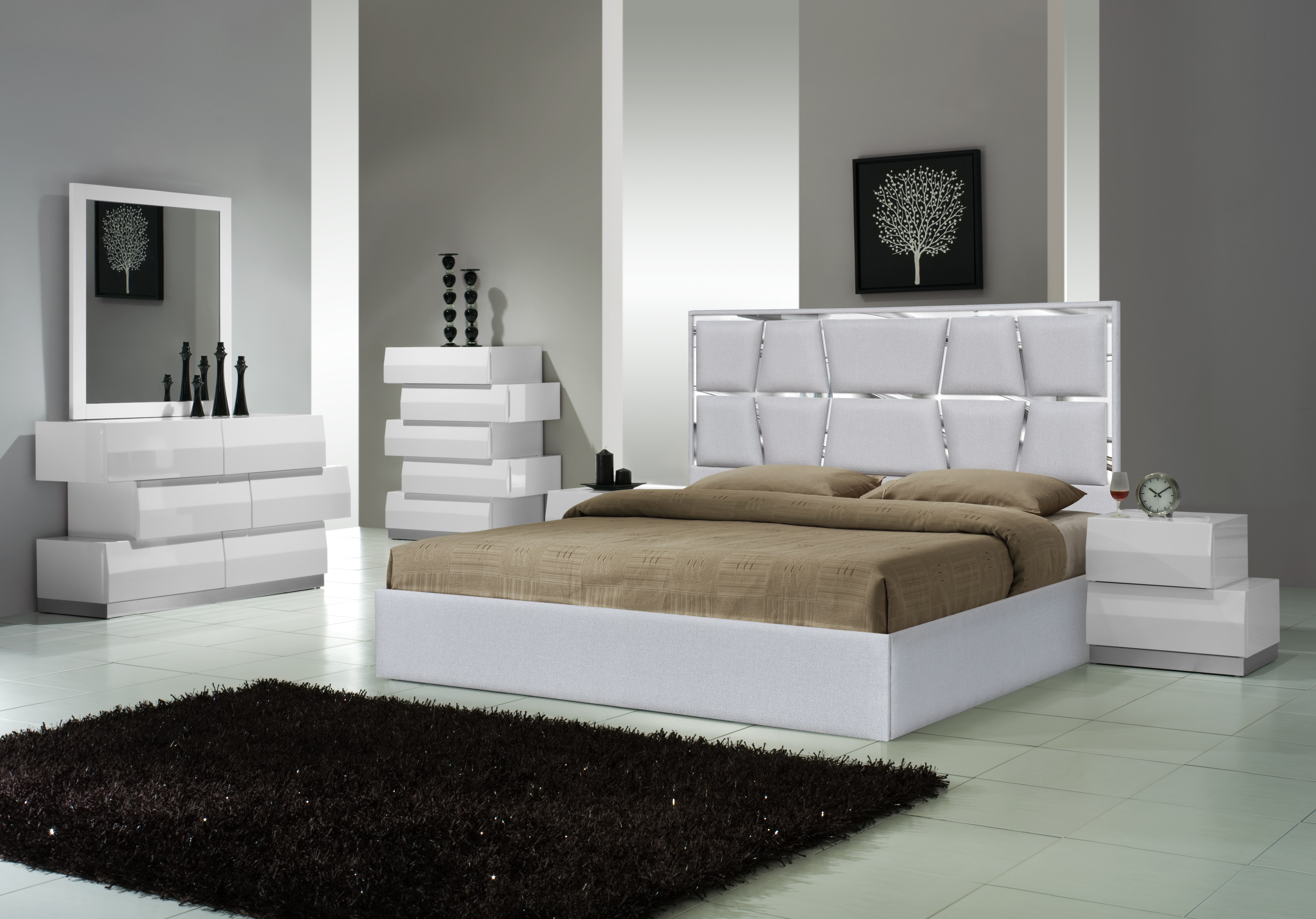 Elegant Quality Contemporary Platform Bedroom Sets - Click Image to Close