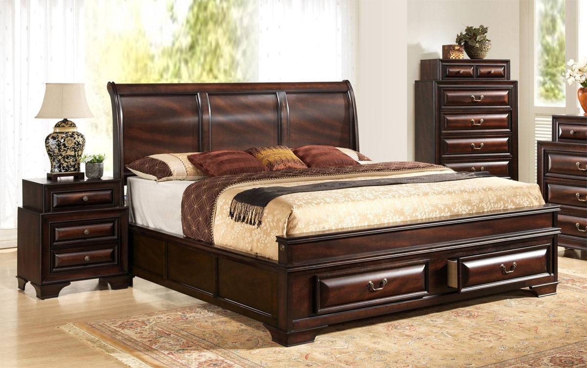 Fashionable Wood Contemporary Platform Bedroom Sets with Extra Storage - Click Image to Close