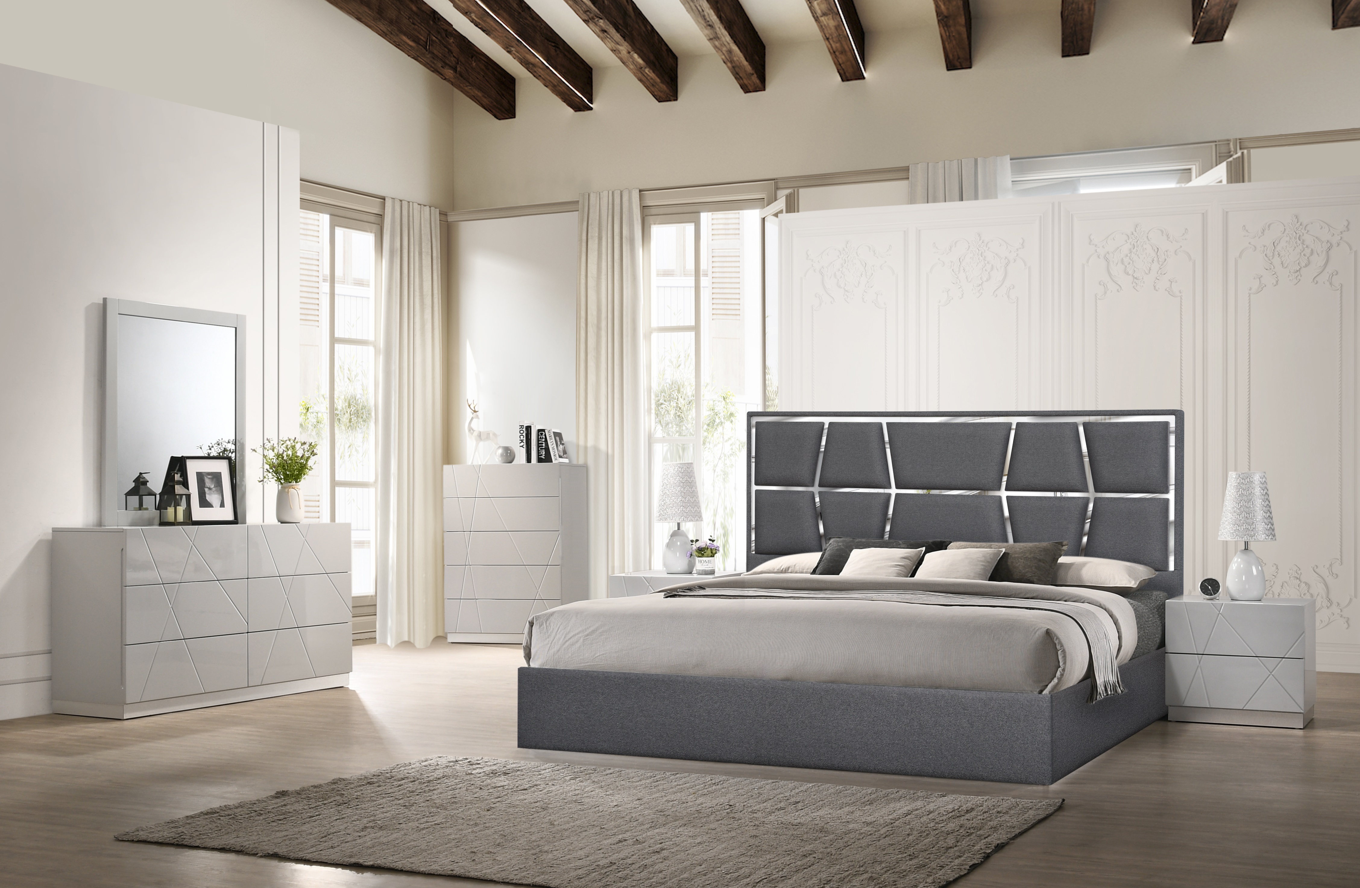 Exquisite Wood Modern Master Bedroom Set - Click Image to Close