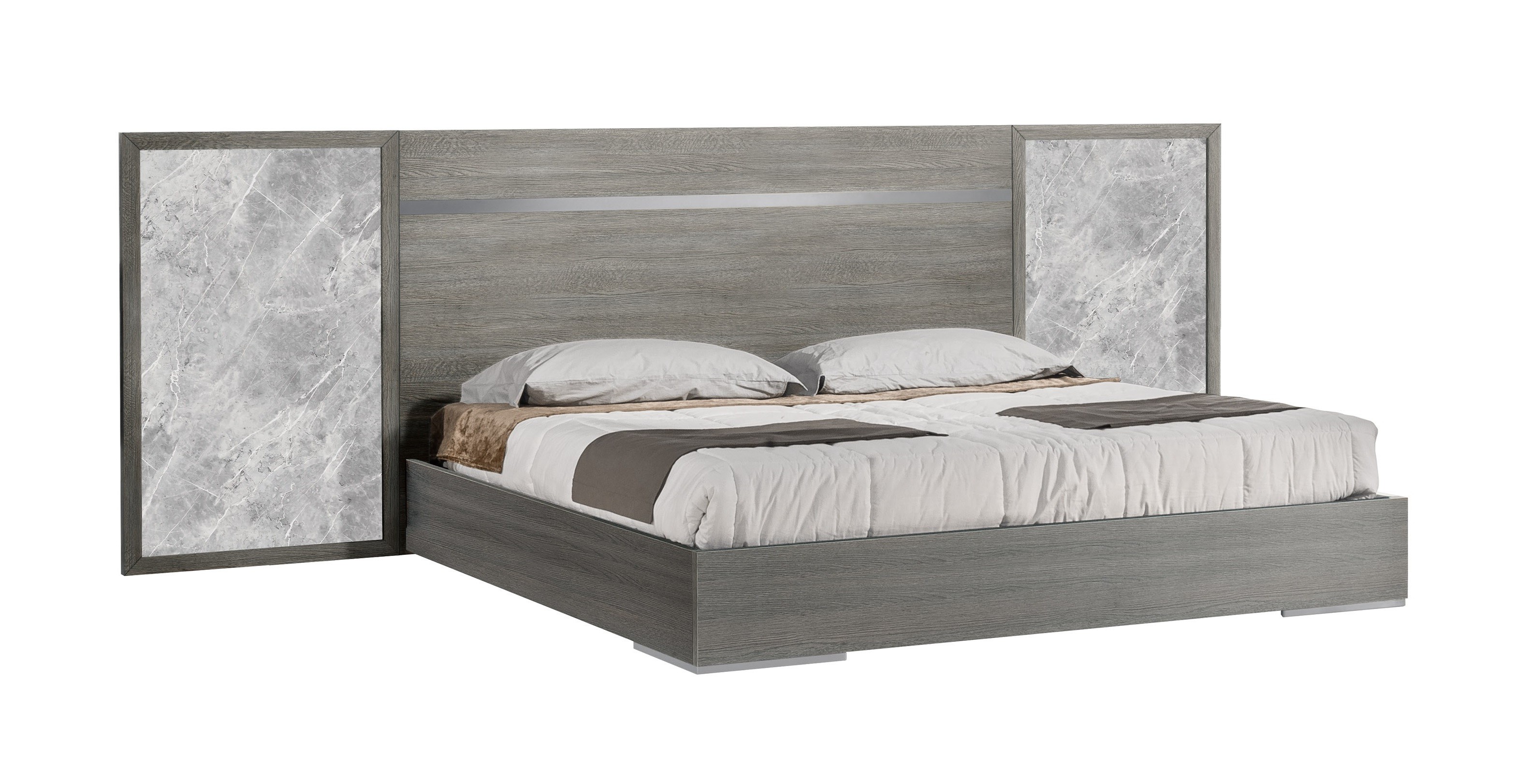 Fashionable Wood Grain Modern Design Bed Set Made in Italy